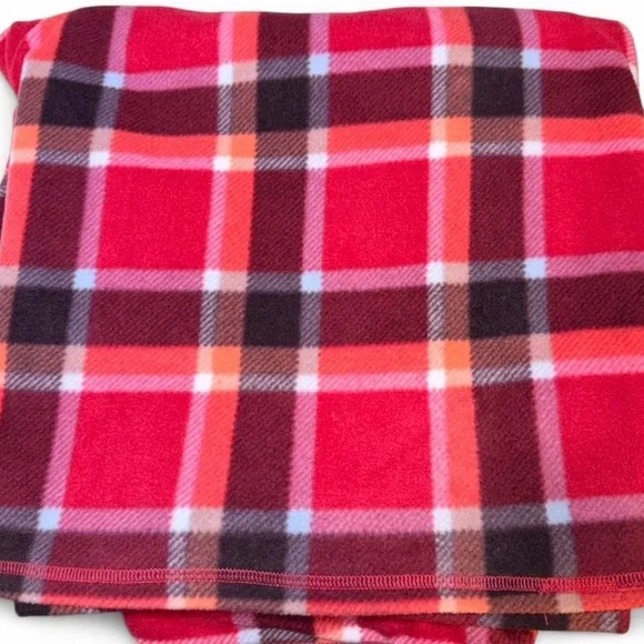 Eddie Bauer Women’s Ultra Soft Fleece 1/4 Zip Red & Dark Berry Plaid XXL - Picture 2 of 6